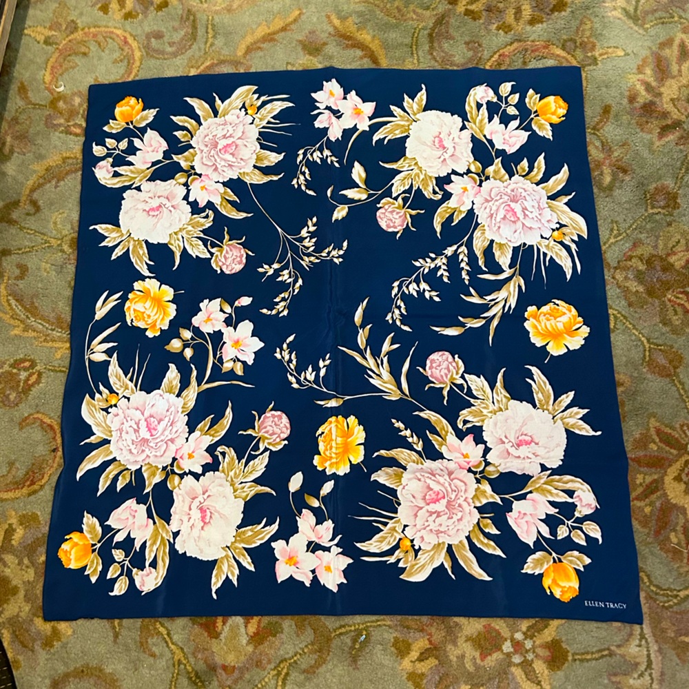 Vintage Ellen Tracy Silk Scarf